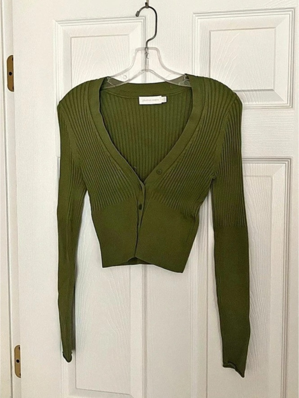 Jonathan Simkhai Ailany Rib Knit Cardigan Green Small